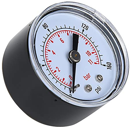 Dioche Druckmanometer Wasser, Mechanisches Manometer für Luft, Öl und Wasser, 1/8 Zoll BSPT Anschluss (0–160 psi, 0–11 bar)