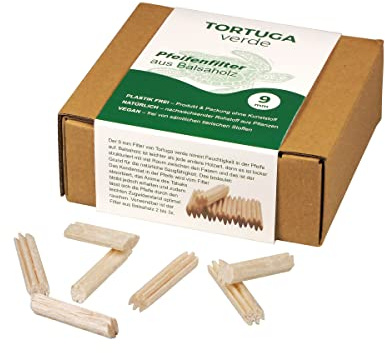 Tortuga Verde Pfeifenfilter aus Balsa 9mm, Inh. 110 Fil.