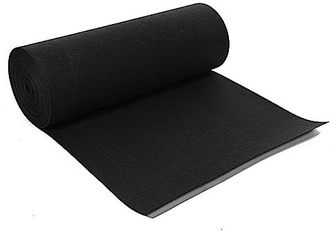 Filz Filzstoff 30cm x 250cm x 3mm, Bastelfilz, Dekorationsfilz, Weicher Filz, für Filzmatte Untersetzer Dekofilz Taschenfilz zum Nähen und DIY Basteln (Schwarz)