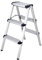 TREPPE Escalera Aluminio Plegable Tijera Doble Cara 3 Peldaños