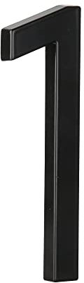 HASWARE 5 (12 cm) schwebende Hausnummer für Außenbereiche – Moderne Zinklegierung-Adress-Schilder für Garten, Straße und Briefkasten (1, Black)