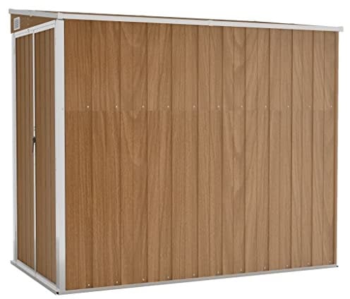 Capanno Giardino a Parete Marrone 118x194x178cm Acciaio Zincato