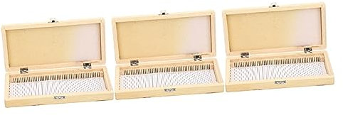 ULTECHNOVO Verpackungsboxen Verpackungsboxen 3 Stück Mikroskop Wissenschaft Bildung Aufbewahrung Von Objektträgern Labor Für Biologisches Grundgehäuse Aus Holz Behälter Verschiebbare