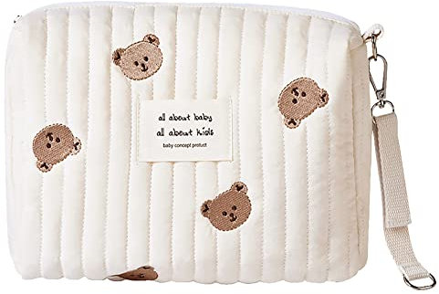 GSenhui Trousse de maquillage pour femme - Trousse de toilette portable - Petite trousse de rangement de maquillage - Organiseur de sac à main - Trousse de voyage esthétique, Petit ours A6, Trousse de