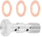 MACHSWON 1 Set métrique Voiture Filetage Double Banjo Boulon De Frein Adaptateur Avec Rondelles Argent Avec Une Moto Voiture M10x1.0