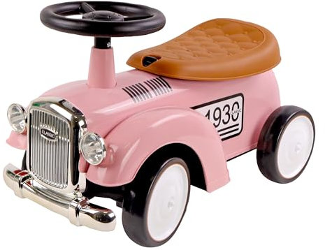 TURBO CHALLENGE - Rétro Vintage - Trotteur - 119184 - Roues Libres - Rose - 25Kg Max - Plastique - Jouet Enfant - Cadeau - Anniversaire - Décoration - Chambre - À Partir de 12 mois