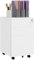 Vinsetto Caisson de bureau sur roulettes, caisson de rangement verrouillable, 3 tiroirs, structure en acier, rangement pour documents et dossiers, design moderne, 37 x 43,5 x 60 cm, blanc