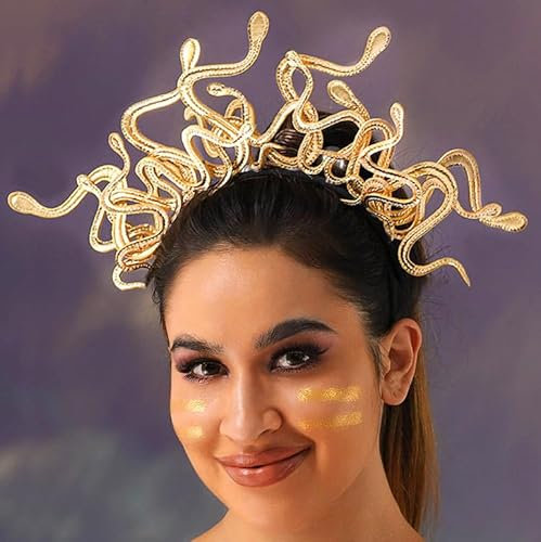 Fashband Medusa Schlange Stirnband Griechische Göttin Kopfschmuck Halloween Cosplay Kopfschmuck Karneval Party Zubehör für Frauen