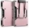 VULKIT Porte Carte Homme avec Pince à Billets Portefeuille Homme Mince RFID Anti Piratage Porte Carte Bancaire Metallique Rigide, Or Rose