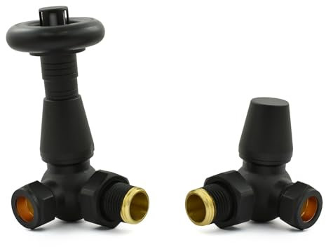 Hot Flow | Jordan Thermostatic Radiator Valve – Corner (Textured Black)