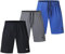 Bsrpolry Lot de 3 shorts de course à pied avec deux poches à séchage rapide pour jogging, entraînement, entraînement, #111-noir, gris, bleu, L