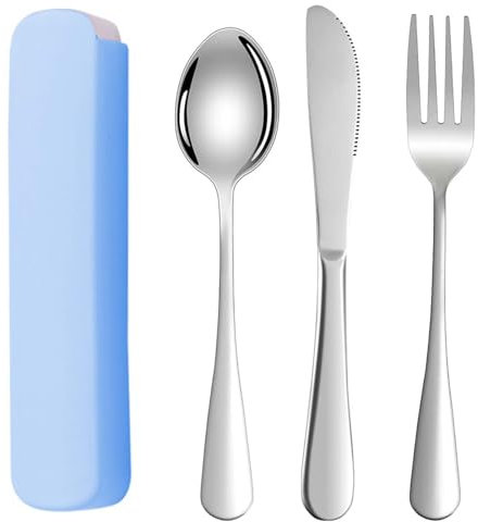 3 Pezzi Set Posate Da Viaggio, Porta Posate Viaggio, Posate, Porta Posate Pranzo Ufficio, Posate Da Viaggio Con Custodia, Portaposate Da Viaggio, Porta Posate, Set Posate Da Viaggio, Posate Portatili