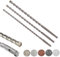 SDS Plus - Juego de brocas para martillo perforador (10, 14, 20 x 350 mm）, profesional broca larga pared，brocas para hormigon, para hormigón, mampostería de ladrillo y piedra