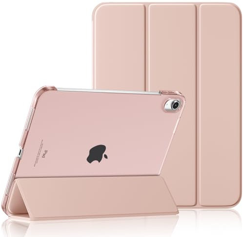 Maledan Hülle für iPad 10 11 Generation (A16 2025 11 Zoll/2022 10,9 Zoll), Schlankes Leichtgewicht Transluzente PC Rückseite Stoßfeste Case Schutzhülle für iPad 10, Auto Schlafen/Wachen, Rosa