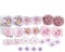 WEFINEST 24 Stück Kunstblumen Zum Basteln Lila, 2~5cm Klein Kunstblumen Köpfe Lila, Seidenblumen Köpfe Mix Künstliche Blumen, Fake Flowers, Deko Blumen Künstlich für DIY Basteln, Hochzeit, Home Party