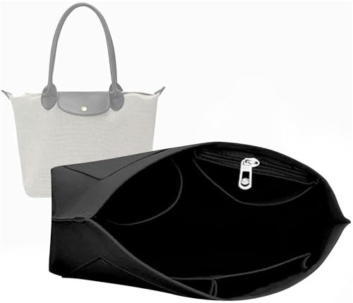 Taschen Organizer für Longchamp Premium Filz Taschenorganizer Mit Reißverschluss Multi-Pocket Innentasche Für Handtaschen Langlebig Taschenorganizer Shopper mit Reißverschluss Bag in Bag Organizer