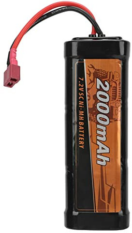 POENVFPO RC-Car-NiMH-Akku, 7,2 V, 2000 MAh, 25 C, RC-Akku mit T-Buchse, Entladung, RC-Car-Akku für 1/10 RC Off-Road-Auto