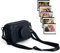 HIYQIN Housse et Accessoires pour Wide 400, Étui pour Appareil Photo Compatible avec Fujifilm Instax Wide 400/300/210 avec Pochettes Magnétiques pour Réfrigérateur et Bandoulière - Noirs