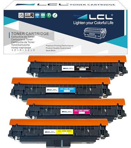LCL 069 Tonerkartusche kompatibel für Canon 069 069h kompatibel für Canon i-sensys mf752cdw MF754Cdw LBP673Cdw MF751Cdw MF755Cdw MF756Cx LBP674Cdw LBP674Cx (Schwarz Cyan Magenta Gelb, 4er-Pack)