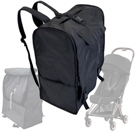Colu Kid Kinderwagen-Reisetasche, Rucksack, Kinderwagen-Aufbewahrungszubehör, kompatibel mit Cybex Coya, Beezy, Eezy Babywagen, Schwarz , Kinderwagen-Reisetasche mit großer Kapazität