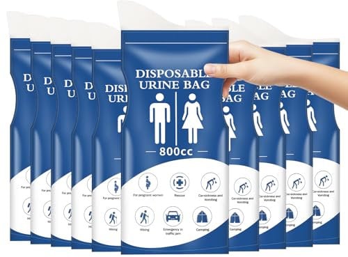 Zosenyer Sacche per Urina, 10 Pezzi Sacchetti Vomito da Viaggio 800ml, Sacchetti per Pipì da Viaggio può Essere Usato Come Sacchetto di Vomito Adatto per Uomini, Donne e Bambini