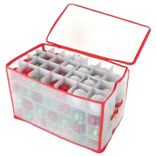 com-four® Aufbewahrungsbox für 112 Weihnachtskugeln - Christbaumschmuck-Sortierbox - Christbaumkugeln- und Weihnachtsdeko-Organizer - Aufbewahrung für Weihnachtsschmuck