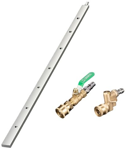 Herramienta de limpieza de calefacción, 60 cm, limpiador de alta presión, herramienta de radiador, manguera de alta presión portátil de acero inoxidable con acoplamiento rápido de 1/4 pulgadas para