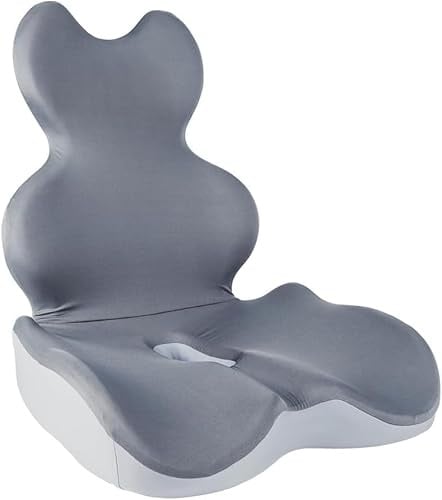 HoldOneLight Orthopädisches Sitzkissen mit Rückenlehne[Seitliche Unterstützung & Komfort] Sitzkissen für Bürostuhl & Auto - Ergonomisch, Sitzpolster, Steißbeinkissen (Long Version)