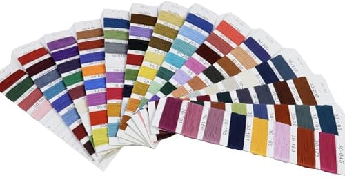 Häkelgarn-Faden Farbkarte mit 108 Farben - Freundschaftsarmband-Garn Stickzwirn - Kreuzstich-Stickgarn Baumwollstickgarn Armband-Wolle Bastelgarn