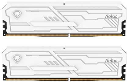Netac DDR5 RAM 32GB (2x16GB) Desktop-Speicher-Kit, 5600MHz, C46 1.1V Weiße Hitzeweste, Desktop-Gaming-Speicher Weiß