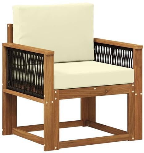 vidaXL Outdoor Mittelsofa Massivholz Akazie Natur, Garten-Sofa, modernes Eckmöbel, wetterfestes Loungeset, Terrasse Sitzgruppe für draußen