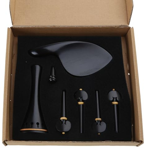 Violine Teile 4/4 Violine Beschläge Set mit Pull String Board Endpin Stimmwirbel Kinnhalter Zubehör Kit Stimmgerät und Metronom D