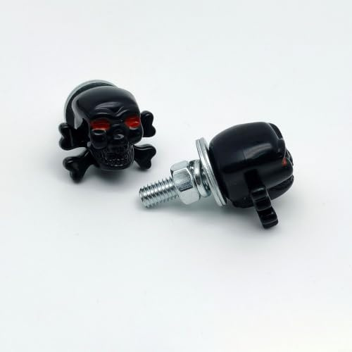 Auratrove Car Number Plate Screws Set M6 Standard Fit - Carbon Steel Fixings with ABS Hinged Blue Red Purple Green(Black)