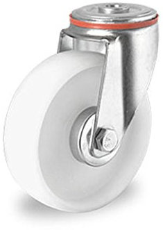 Lenkrolle mit Rückenloch 100 mm Polypropylen mit Gleitlager