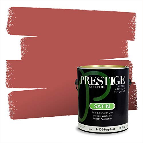 PRESTIGE Paints Exterior Paint and Primer In One, 1-Gallon, Satin, Comparable Match of Valspar* Brick Façade*