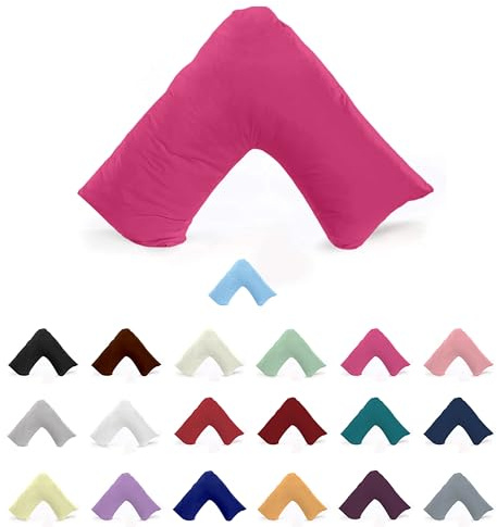 EGYPTO Orthopaedic V Shaped Pillow Nursing Pregnancy Back Support Cases (Fuchsia)