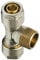 Wiroflex T-Stück inklusive Adapter, Klemmring, 16 x 1/2 x 16 mm, gold/silber/chrom/kupfer, 26345 0