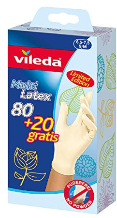 Vileda Einweg-Multi-Latex-Handschuhe, klein/mittel, Packung mit 100 Stück