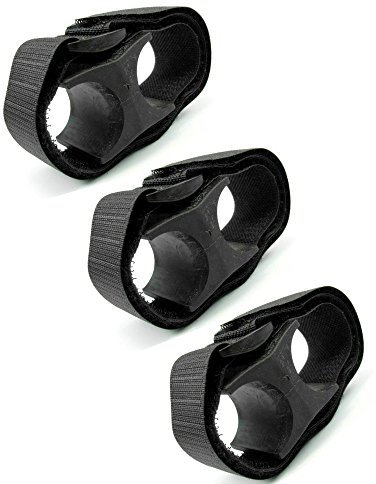 Forrader Pack of 3 Universal Flashlight Helmet Holder Mount Bracket Clamp Holder Torch Straight Handle for Attaching a Flashlight to Bike Helmet, Black