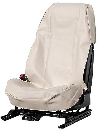 L&P Car Design GmbH A080 Sitzschoner Werkstattschoner Sitzbezug aus Robustem Kunstleder Beige Schonbezug Wasserdicht + Pflegeleicht + Robust + Langlebig (1) mit und Ohne Airbag Seitenairbag
