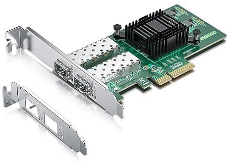 10Gtek® 10/100/1000Mbps Gigabit Ethernet Converged Network Adapter (NIC)| with 82576 Chip| Ethernet PCI Express NIC Network Card| Dual SFP Ports| PCI Express 2.0 X4| Compare to E1G42EF