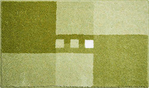 Linea Due Badteppich 100% Polyacryl, ultra soft, rutschfest, ÖKO-TEX-zertifiziert, 5 Jahre Garantie, MERKUR, Badematte 70x120 cm, grün