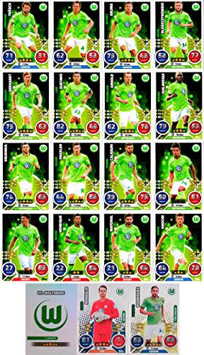 Match Attax Bundesliga 2016 2017 - 19 Karten-Set VfL Wolfsburg Basiskarten Clubkarte Kapitän Starspieler - Deutsch