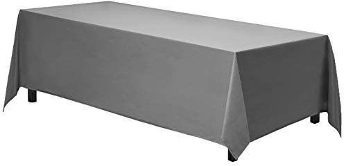 Gee Di Moda Rechteckige Tischdecke, 228 x 332 cm, anthrazit, für 180 cm große Tische mit bodenlanger Länge, strapazierfähiger, waschbarer Stoff, Buffettisch, Urlaub, Party, Hochzeit und Babyparty