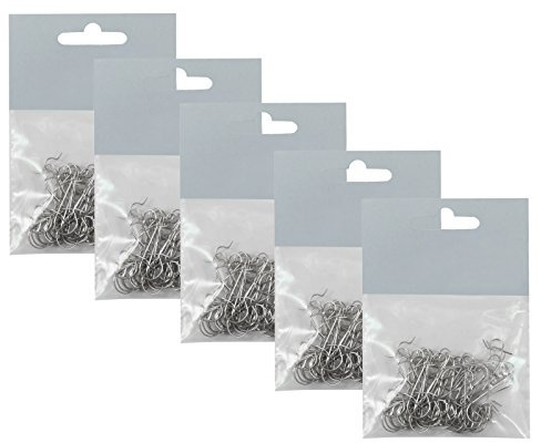OLShop AG 5er Set Schnellaufhänger Silber für Weihnachtskugeln (5 x 50 Stück), Christbaumkugeln, Weihnachtsschmuck, Aufhänger, Weihnachtsaufhänger, Kugelaufhänger