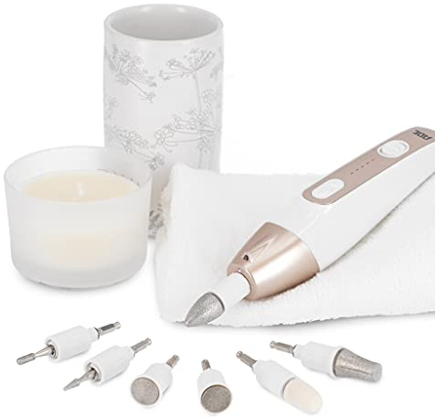 ADE CM2100 Elektrisches Maniküre-/Pediküre-Set zur Nagelpflege Fußpflege elektrische Nagelfeile Nagelfräser für Fingernägel, Entfernen von Hornhaut, Nagelhaut, Schwielen, Champagne
