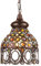 EGLO Pendelleuchte Jadida, 1 flammige Hängelampe Vintage, Orientalisch, Hängeleuchte aus Stahl in Kupfer-Antik und Glas in Bunt, Esstischlampe, Wohnzimmerlampe hängend mit E27 Fassung, Ø 22 cm