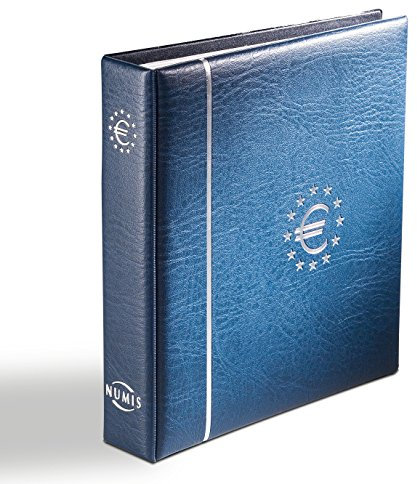 Leuchtturm 329334 Münzalbum Numis - Sammelalbum inkl. 7 Münz-Hüllen für 21 komplette Euro-Kursmünzensätze - blau