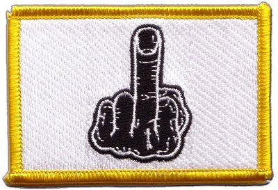 Flaggenfritze Flaggen Aufnäher Stinkefinger Fahne Patch + gratis Aufkleber