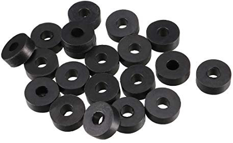 sourcing map 20 Stück Gummi Unterlegscheiben 11 mm Außendurchm. 4 mm Innendurchm. 4mm Dicke für Wasserschlauch Wasserhahn
